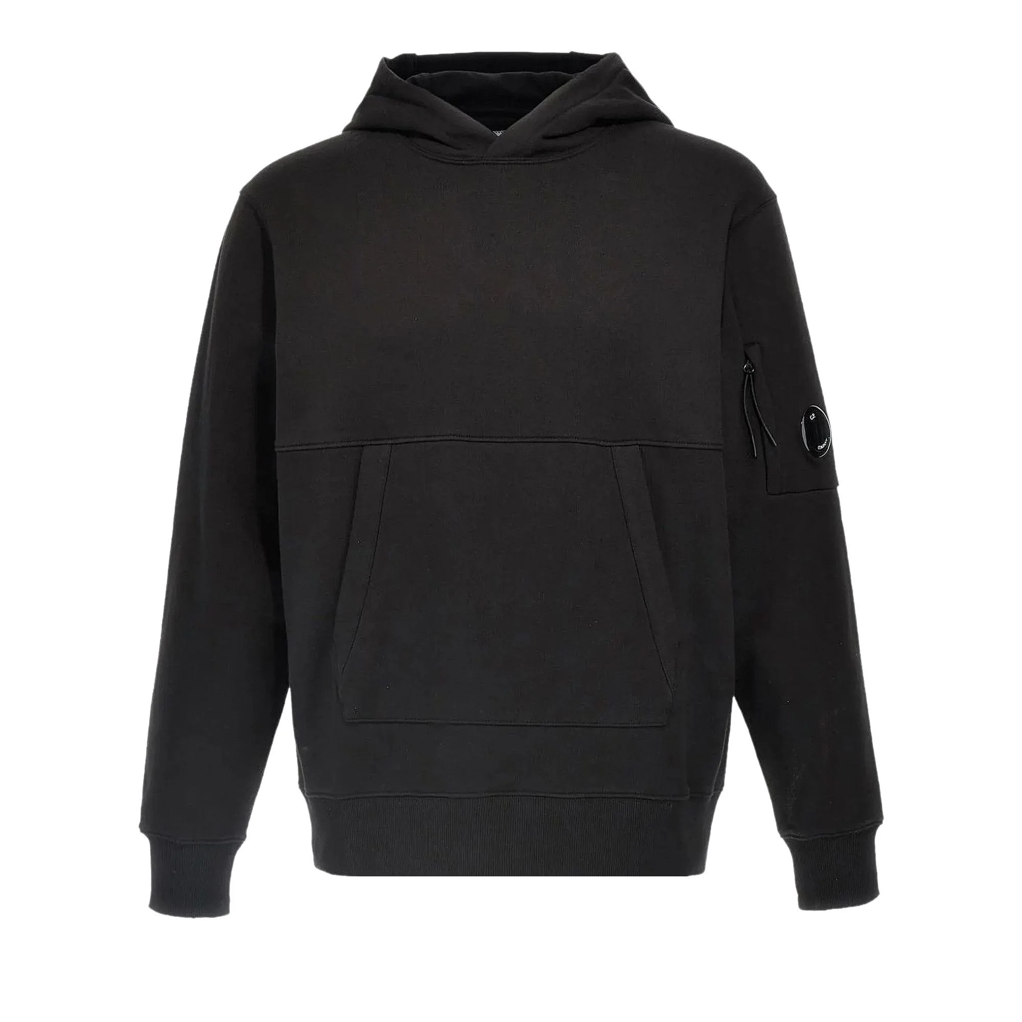 C.P. Company Diagonal Raised Fleece Hoodie 'Black' - 1