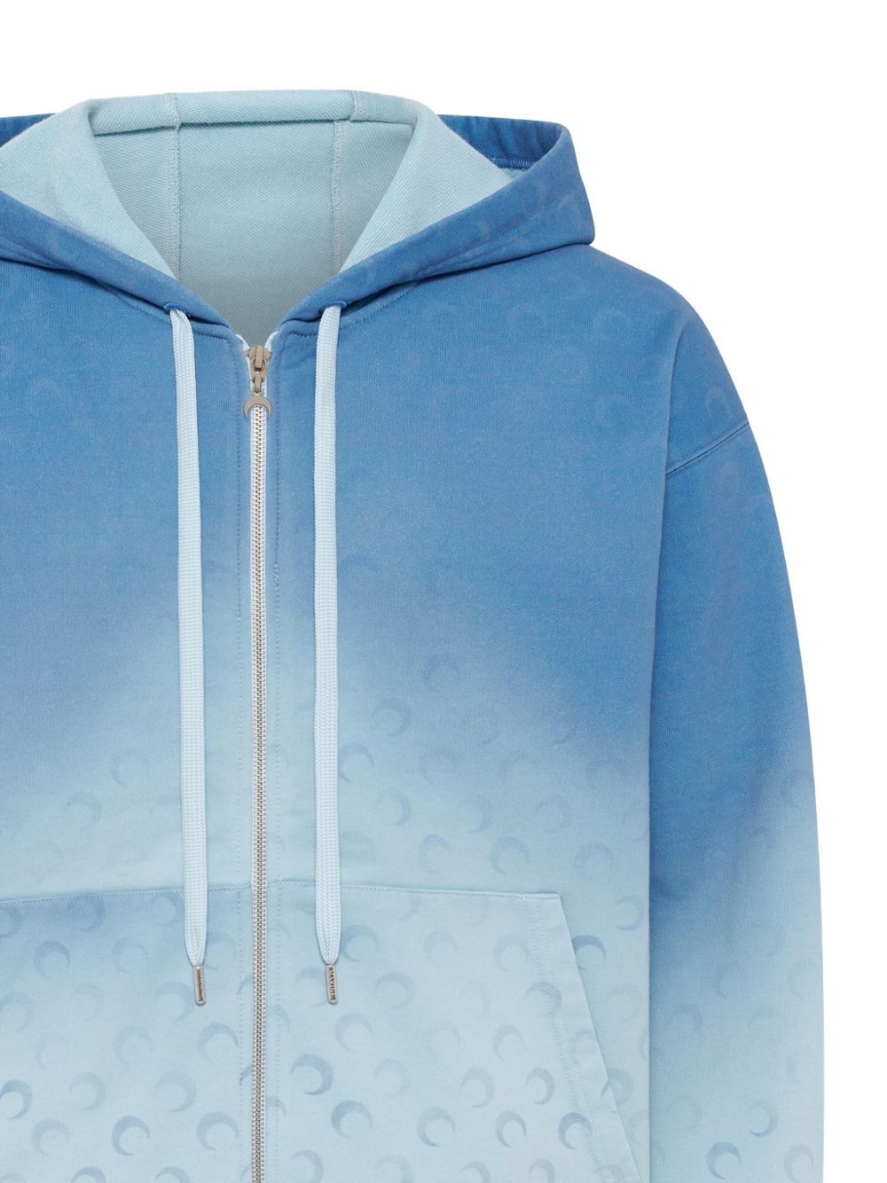 Moon faded ombré zip-up hoodie - 2