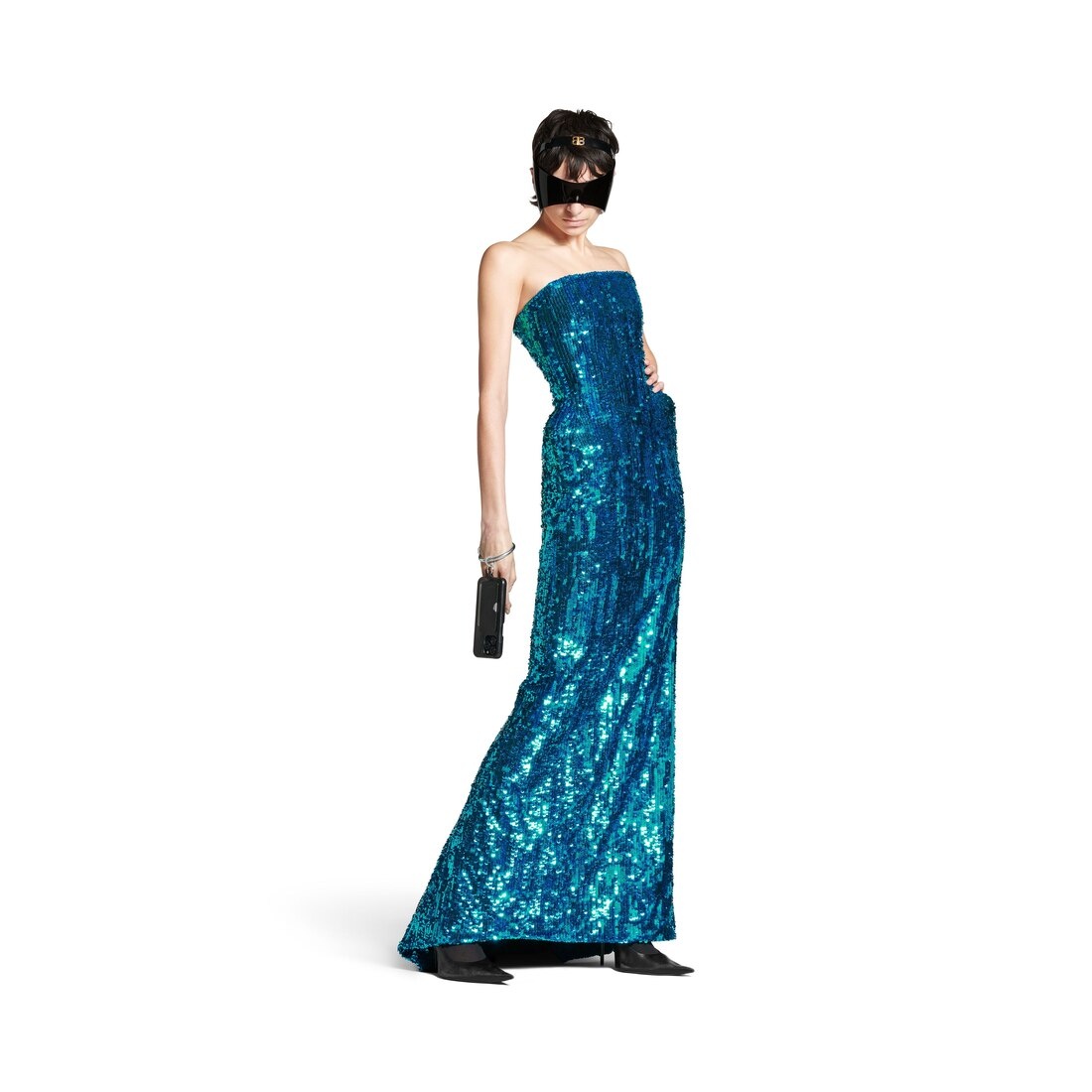 Women's Bustier Gown in Turquoise - 2
