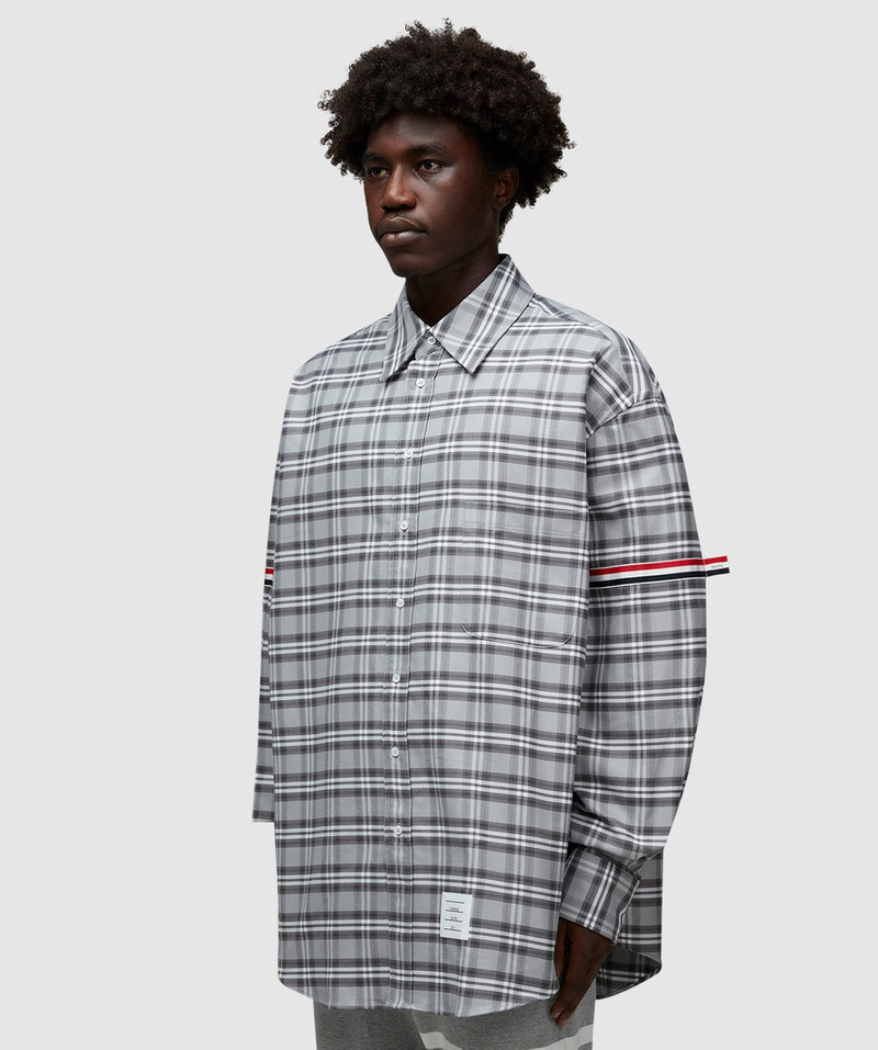 Thom Browne Prince of Wales Check Twill Armband Oversized Shirt outlook