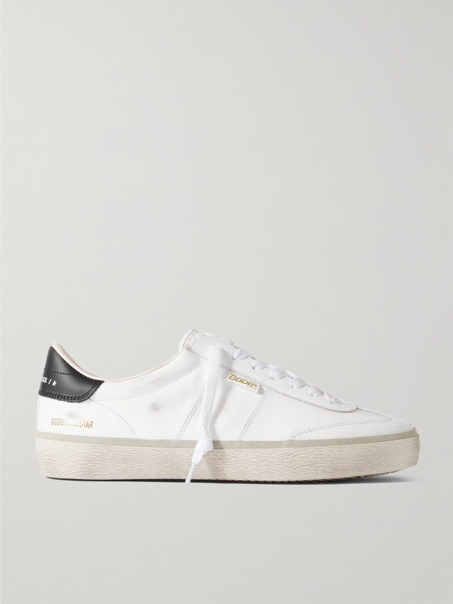 Soul-Star Distressed Leather Sneakers White - 1