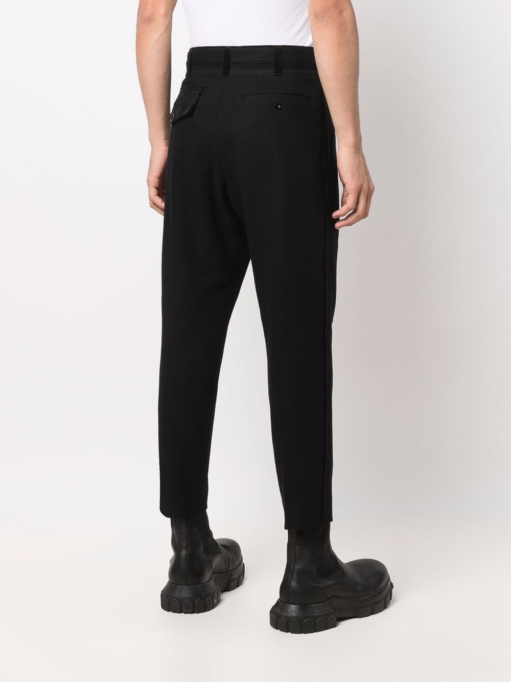 cropped tapered-leg tailored trousers - 4