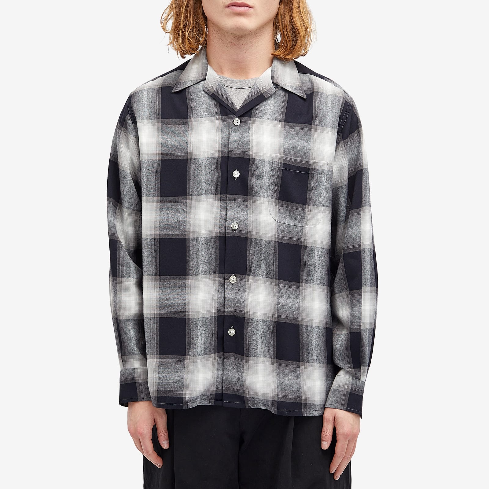 WACKO MARIA Wacko Maria Type-1 Ombre Check Open Collar Shirt | REVERSIBLE