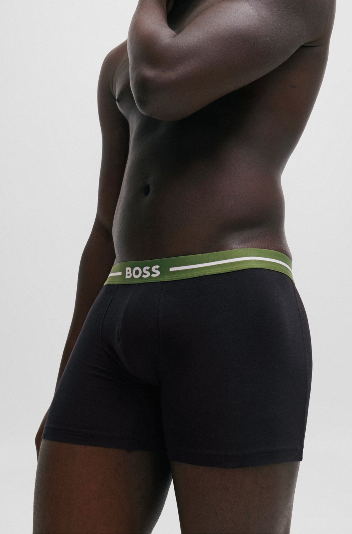 THREE-PACK OF STRETCH-COTTON BOXER BRIEFS WITH LOGOS - 4