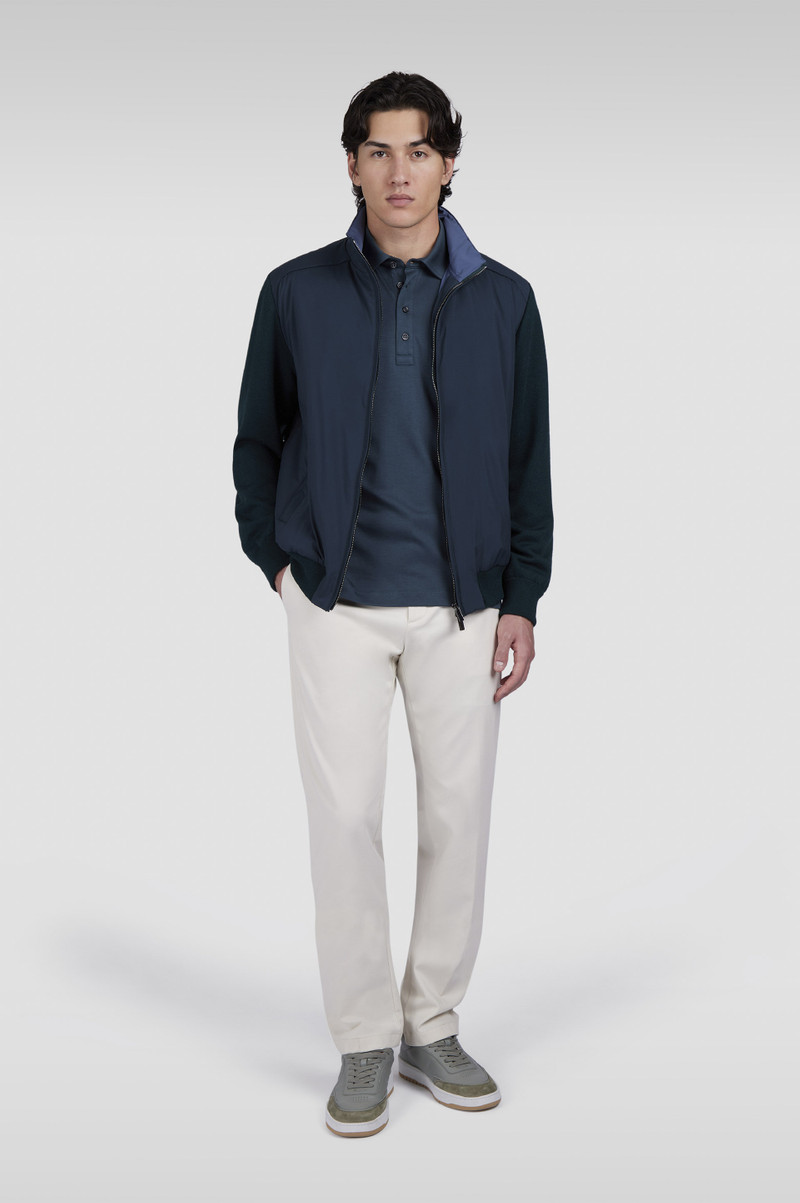 Paul & Shark HYBRID ZIP-UP SWEATER IN SOFT COOL TOUCH WOOL AND TYPHOON® PLATINUM outlook