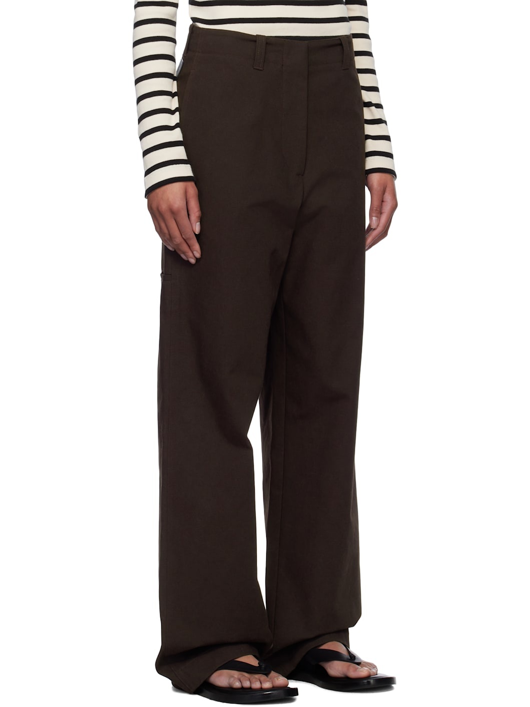 Brown Straight-Leg Trousers - 2