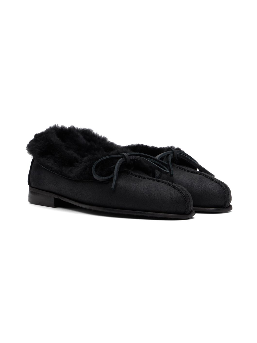 Black Tilla Shearling Loafers - 4