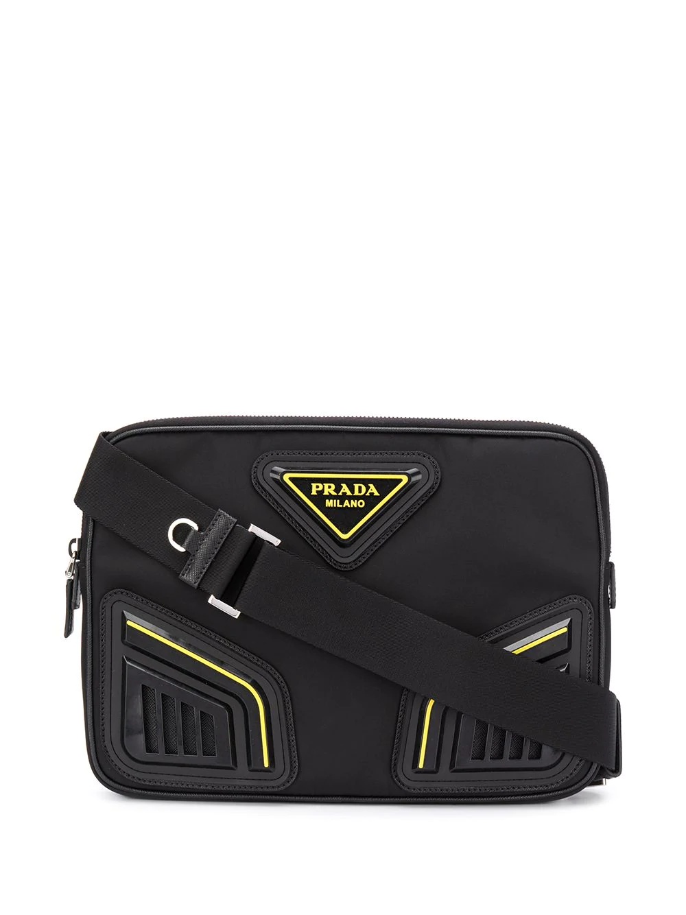 logo-plaque messenger bag - 1