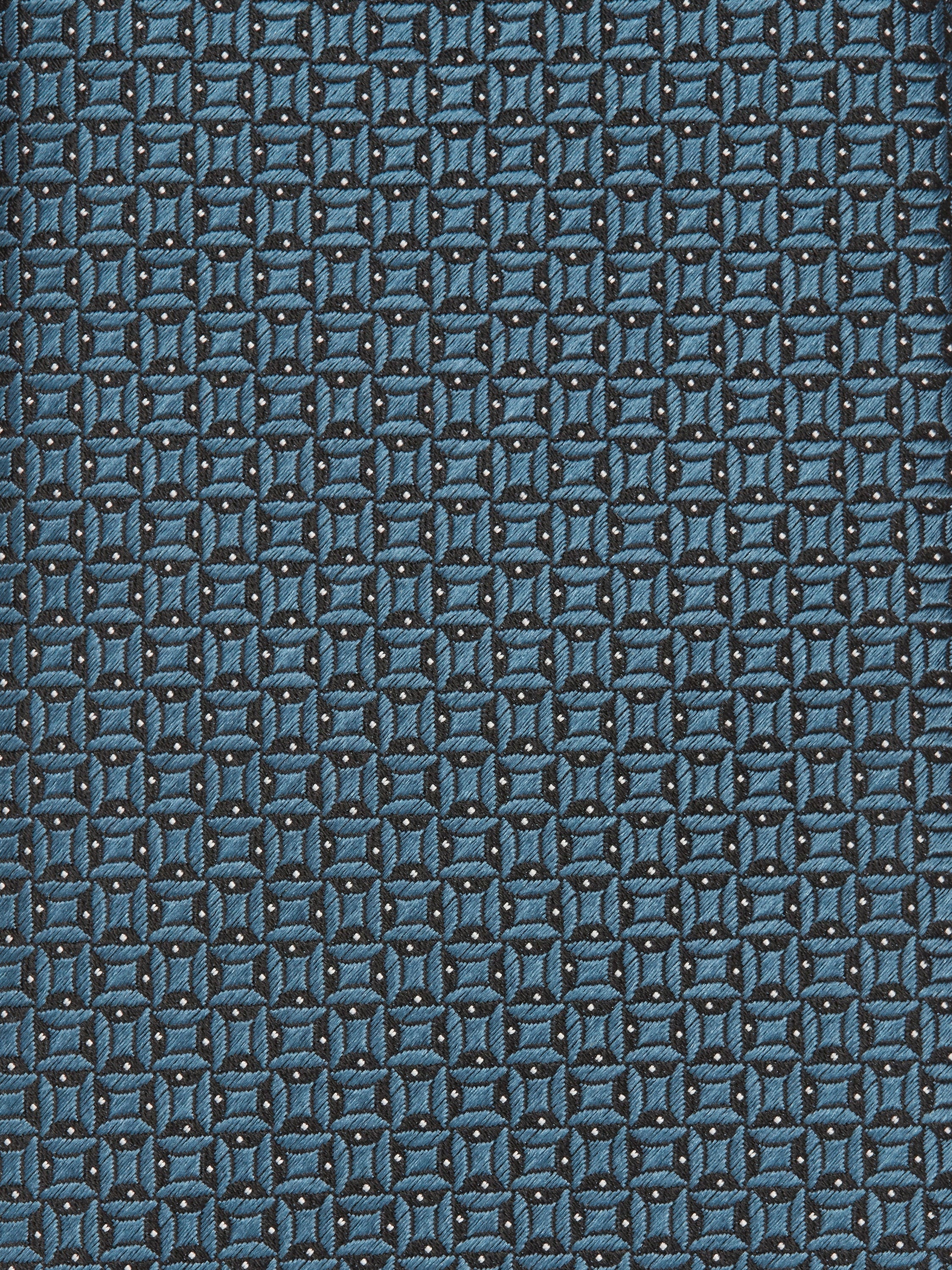 TEAL BLUE CENTO FILI SILK TIE - 2