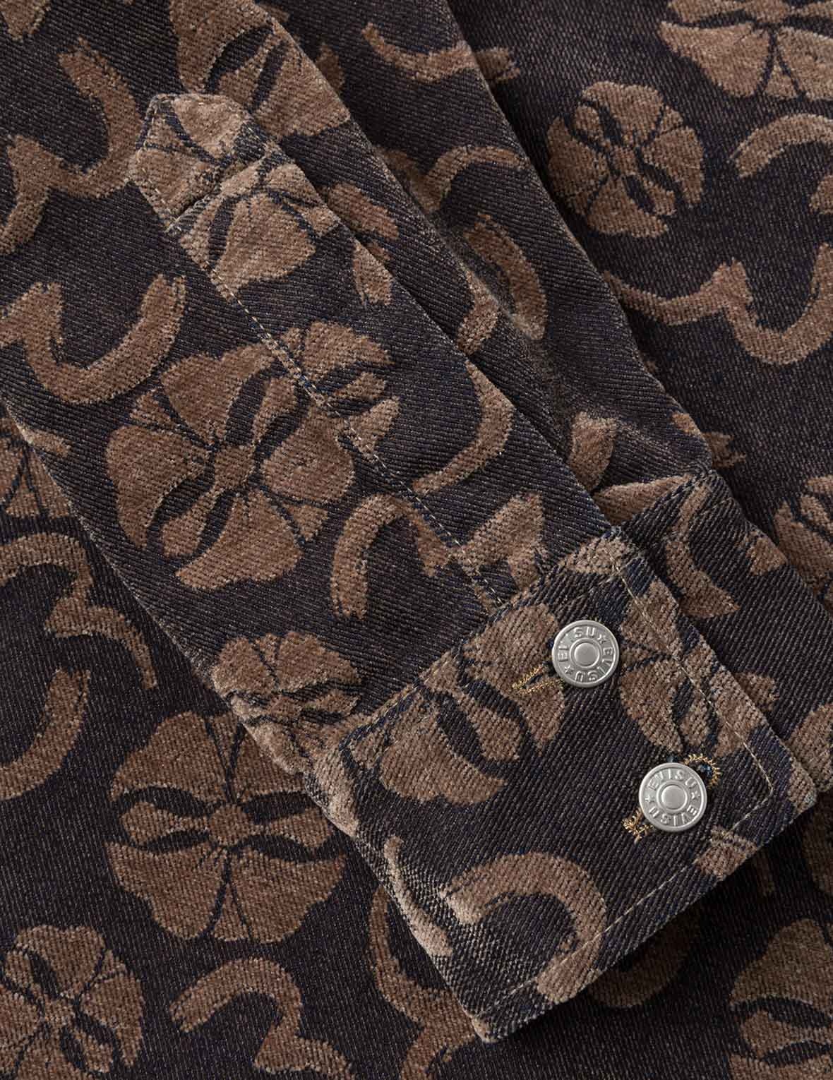 Allover Seagull and Kamon Jacquard Loose Fit Shirt Jacket - 11