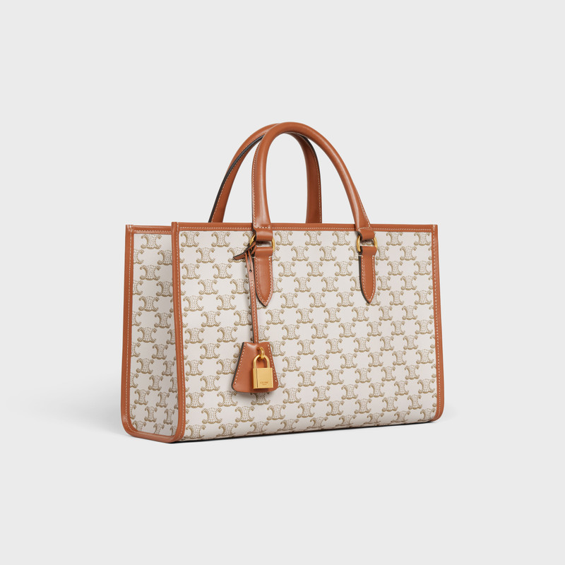 CELINE mini horizontal cabas in Triomphe Canvas and calfskin outlook