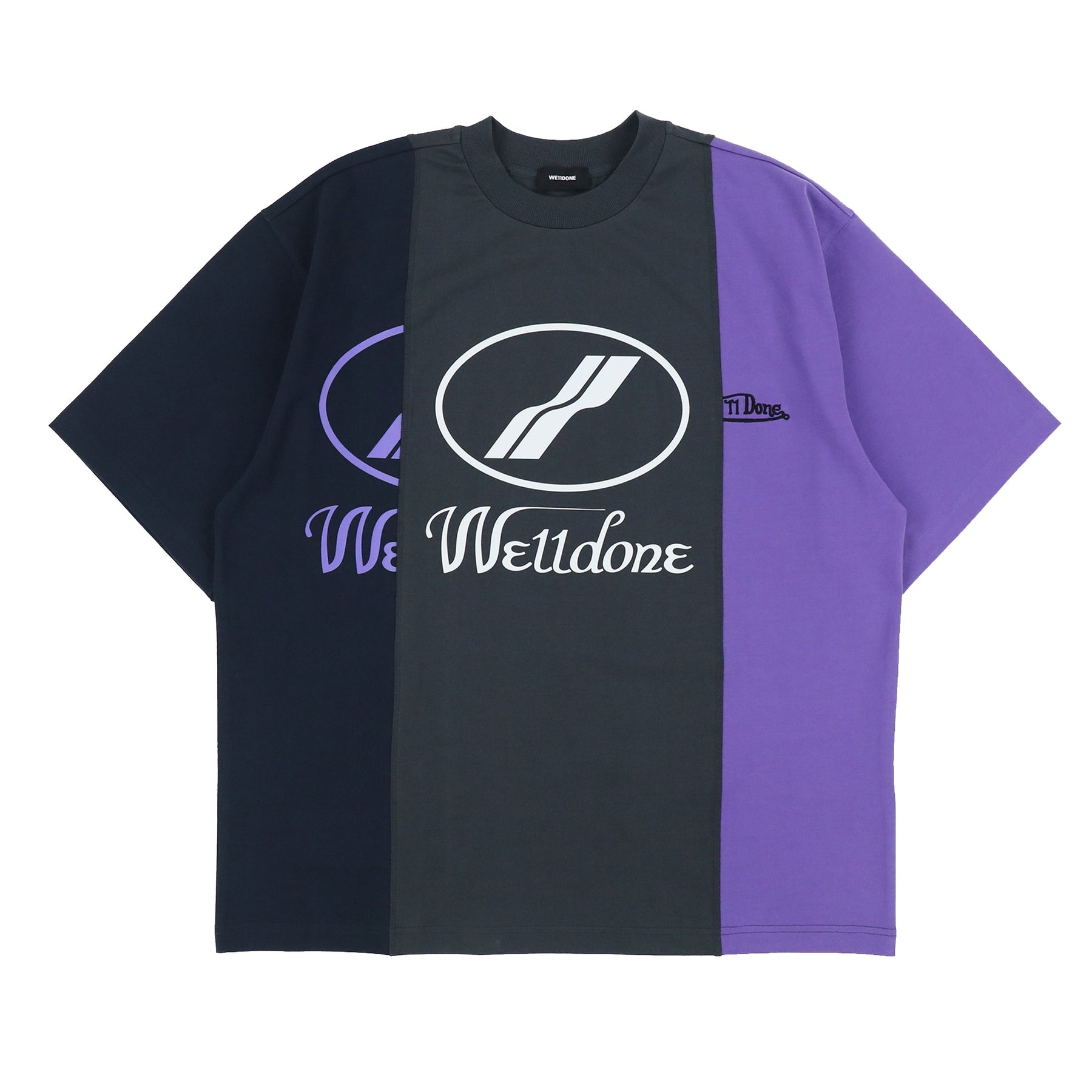 PURPLE REMAKE 3 PANEL REFLECTIVE LOGO T-SHIRT / PUR - 1