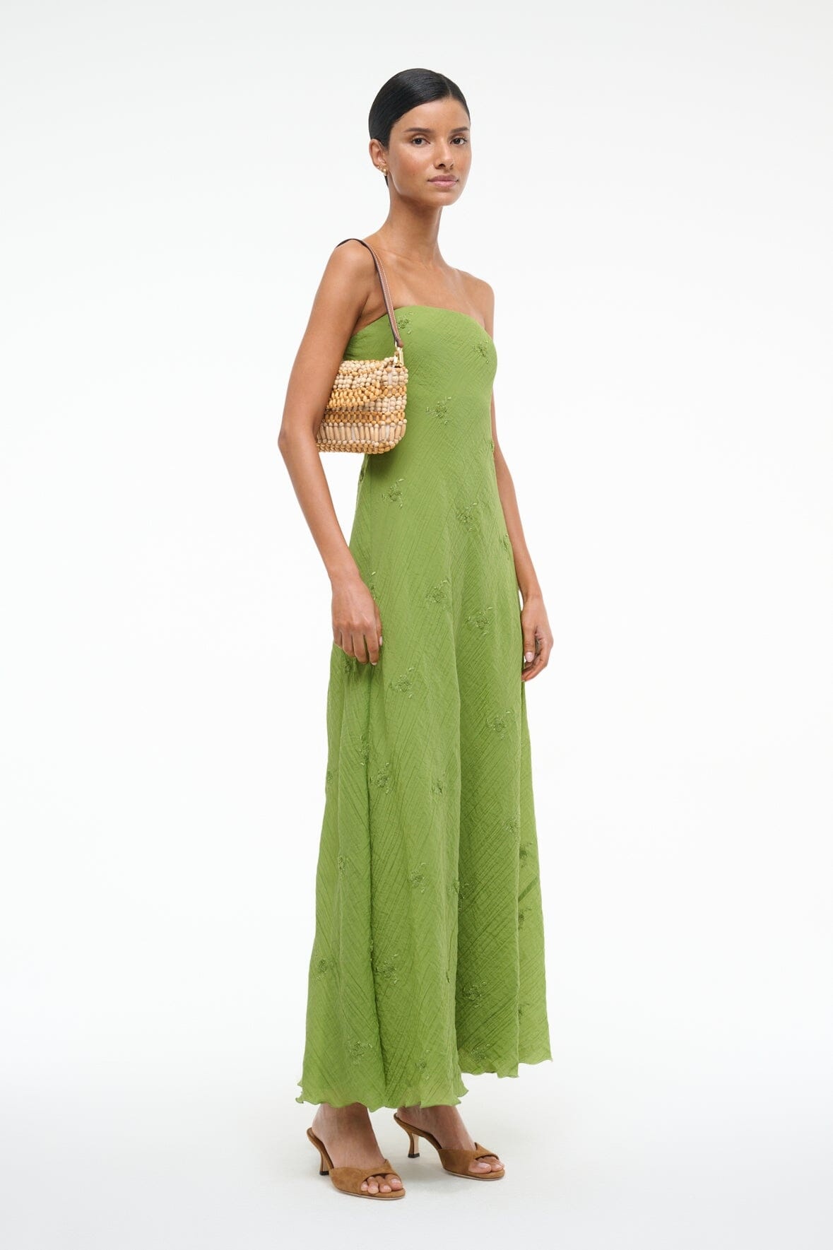 STAUD CASSIE DRESS GARDEN GREEN - 5