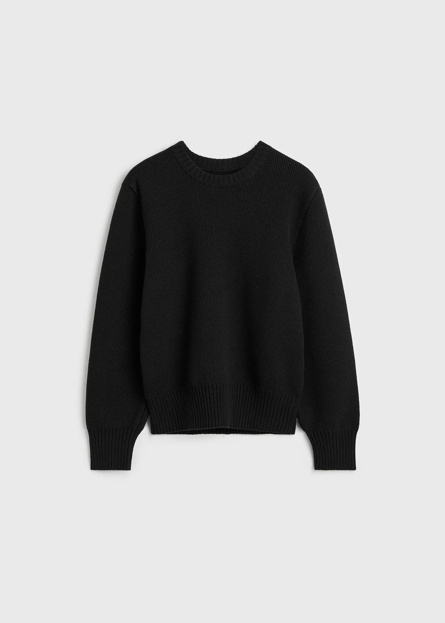 Merino cotton crew knit black - 1