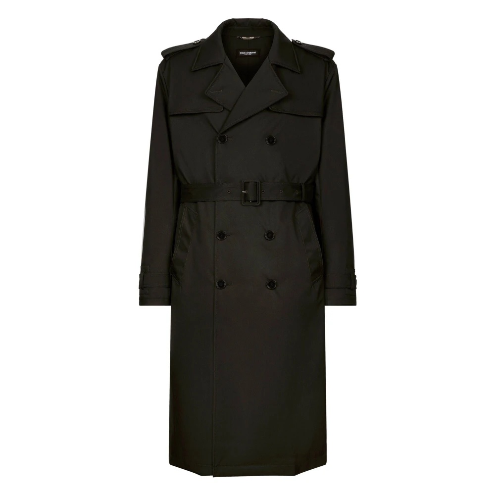 Dolce & Gabbana BLACK DOUBLE-BREASTED TRENCH COAT | miinto
