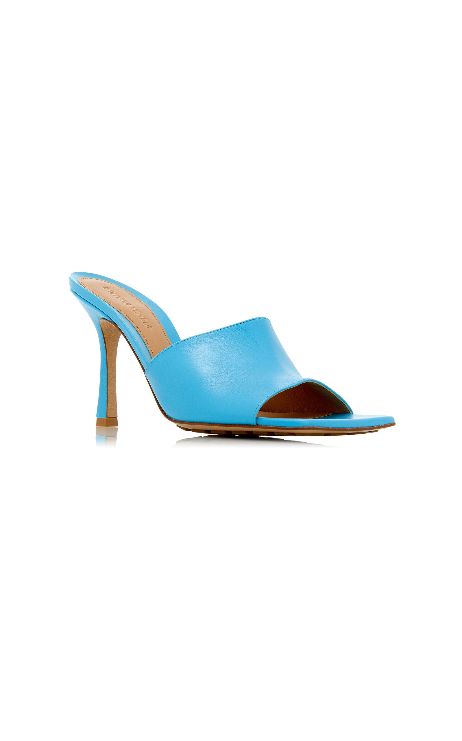 Stretch Leather Slide Sandals blue - 5
