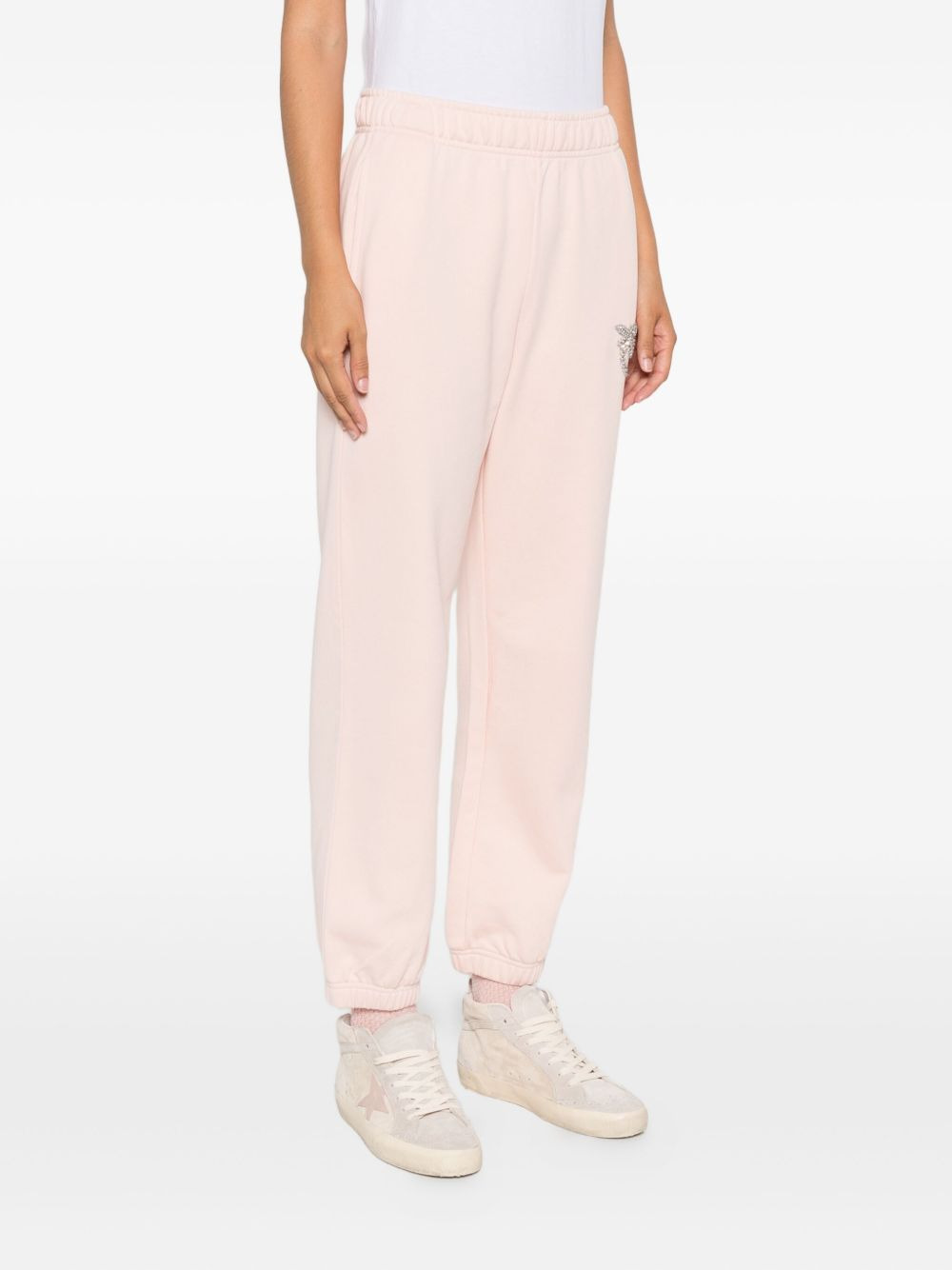 embellished-logo cotton track pants - 3