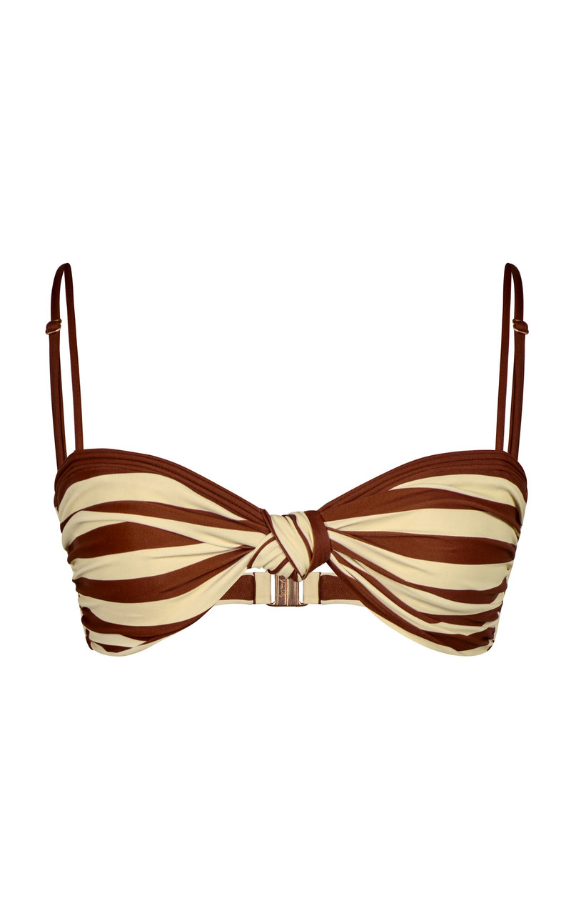 Healing Tools Knotted Bandeau Bikini Top stripe - 1