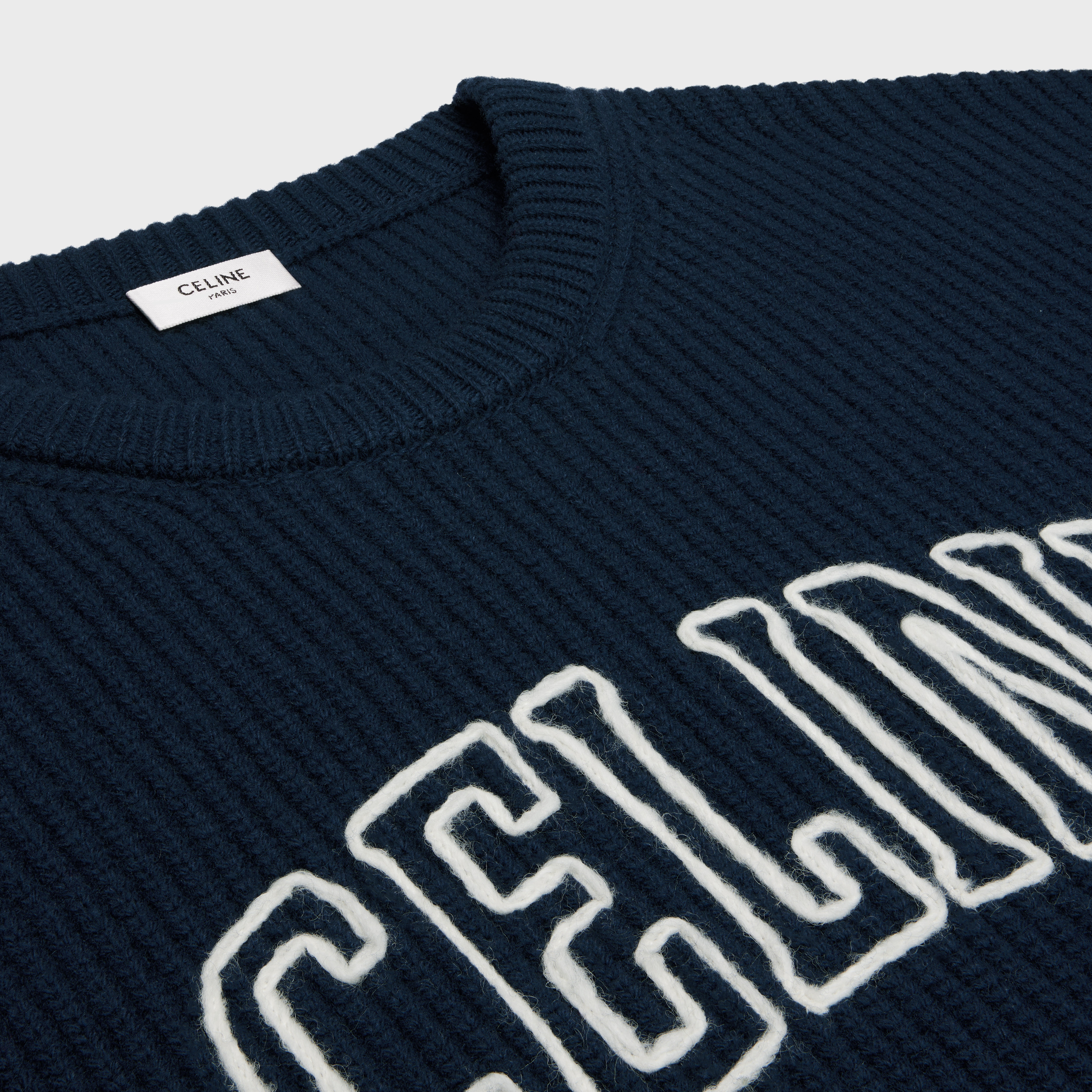【日本入手困難】CELINE OVERSIZED CREW NECK SWEATER IN WOOL CELINE OVERSIZED SWEATER IN RIBBED WOOL - BLACK | CELINE