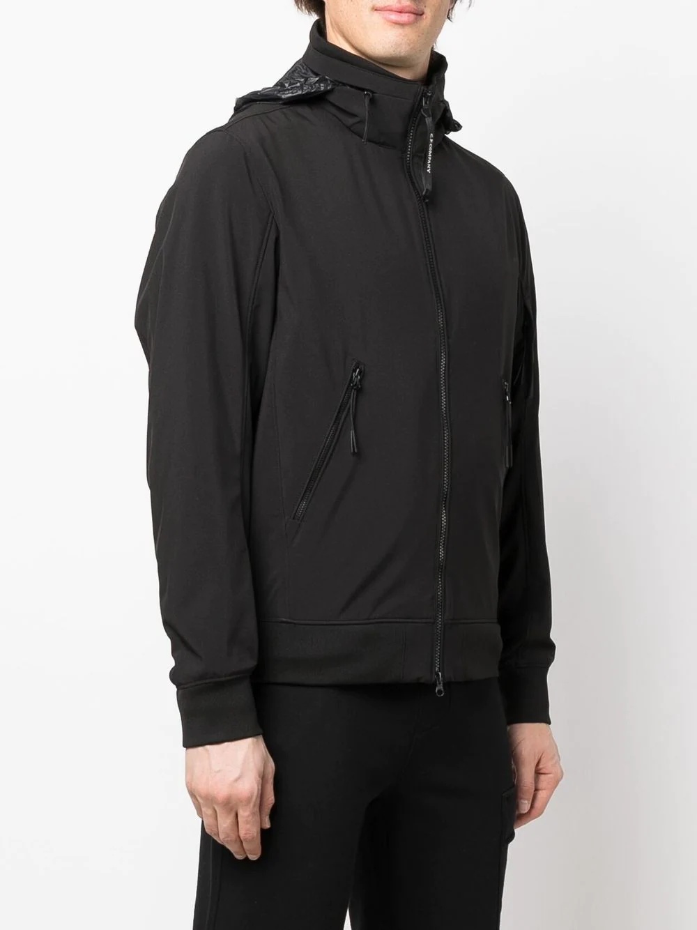 concealed-hood zip-up jacket - 3