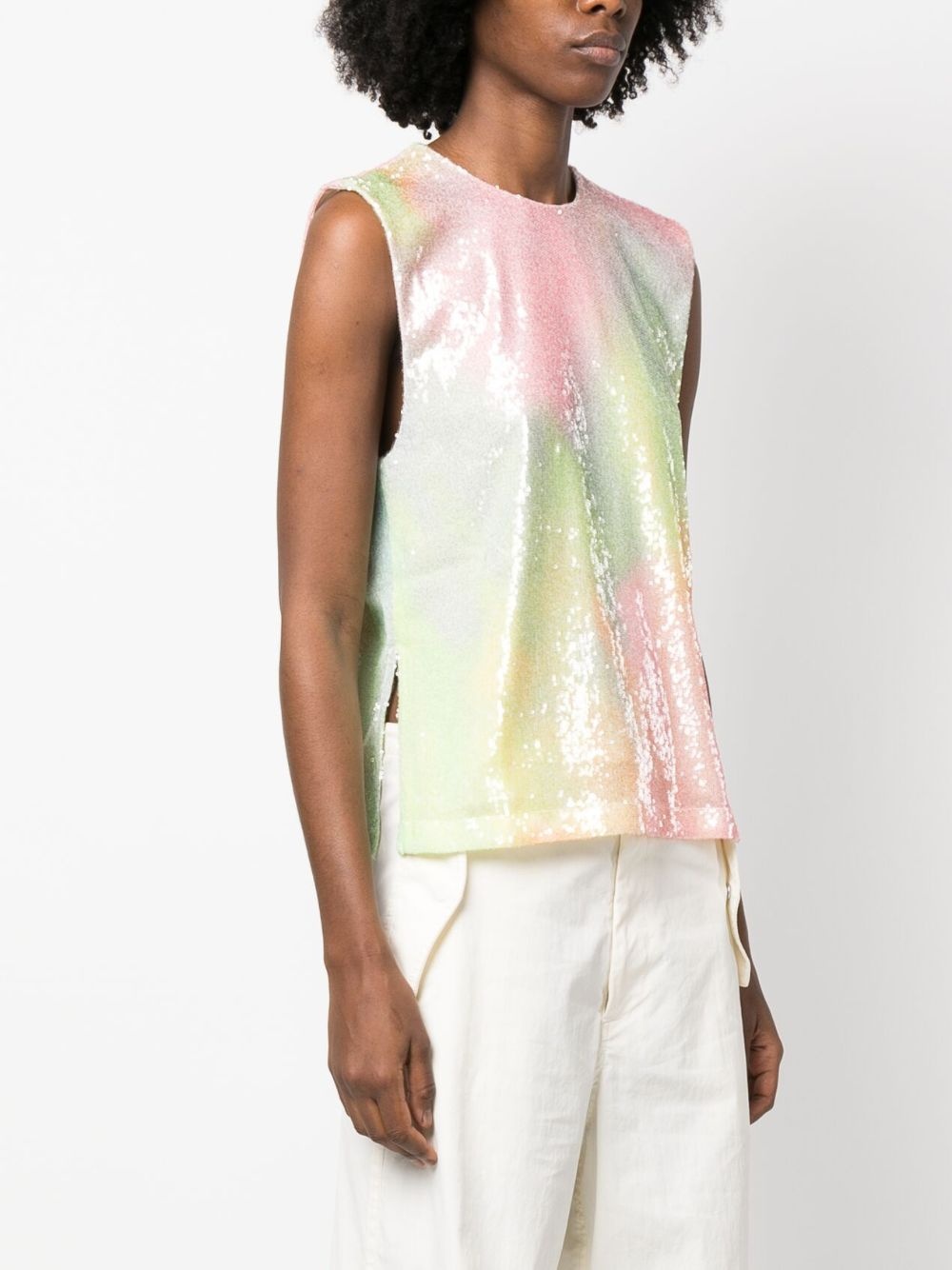 ombré-effect sequin-embellished top - 3