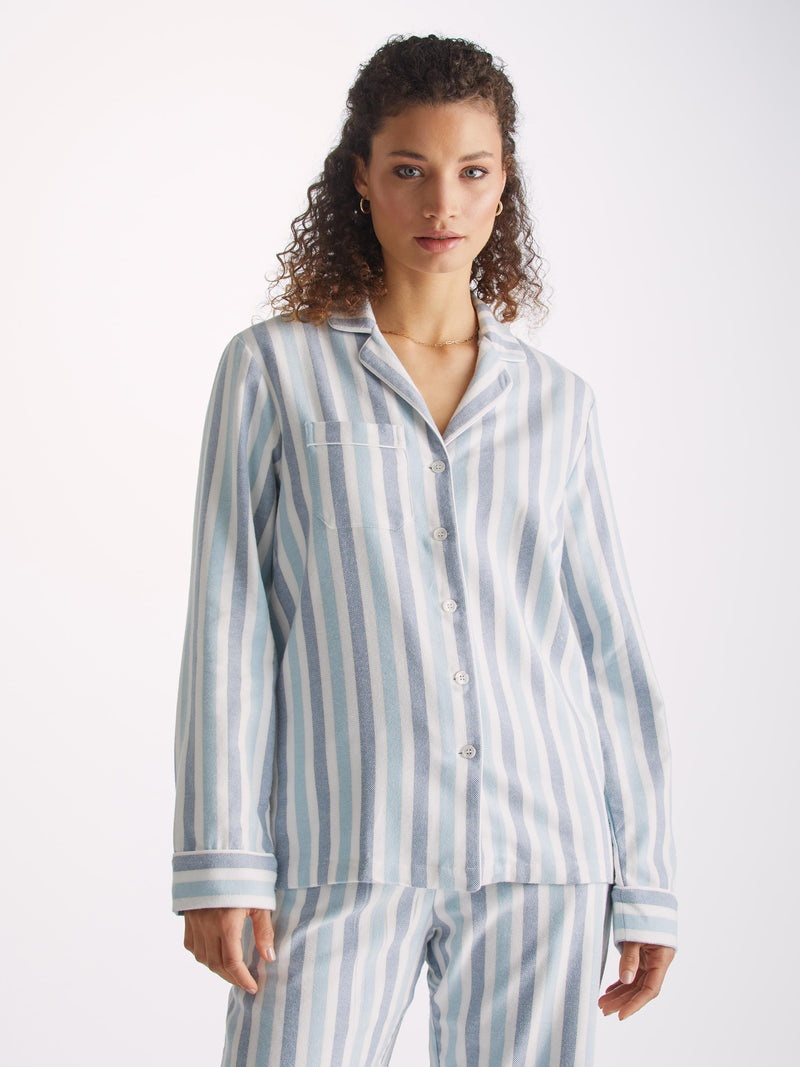 Women's Pyjamas Kelburn 35 Brushed Cotton Blue - 2