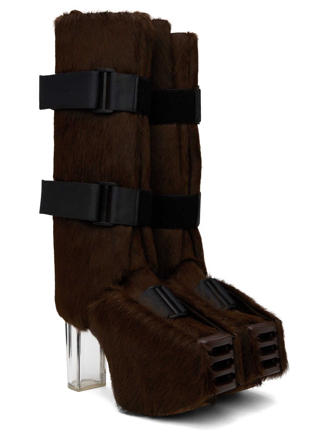 Brown Splint Platform Boots - 4