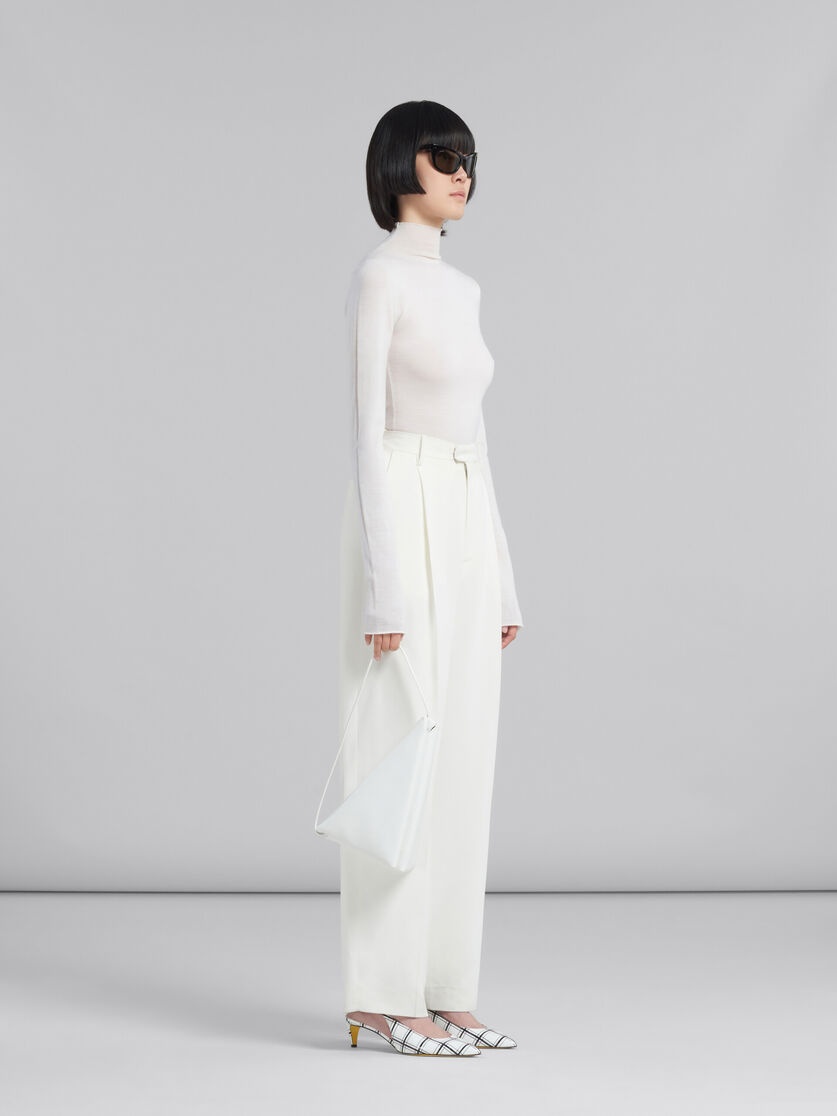 WHITE CADY TAILORED TROUSERS - 5