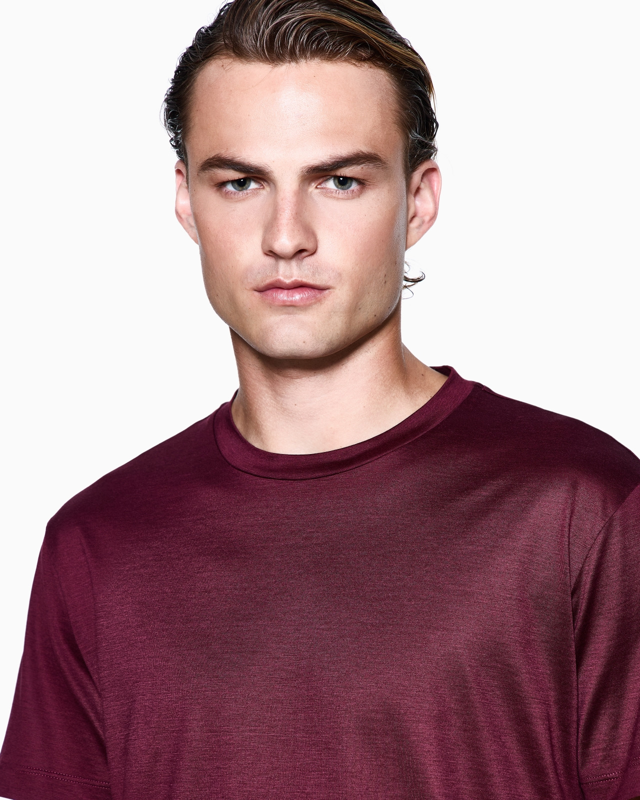 PLAIN-KNIT JERSEY T-SHIRT IN A SILK-AND-COTTON BLEND - 5