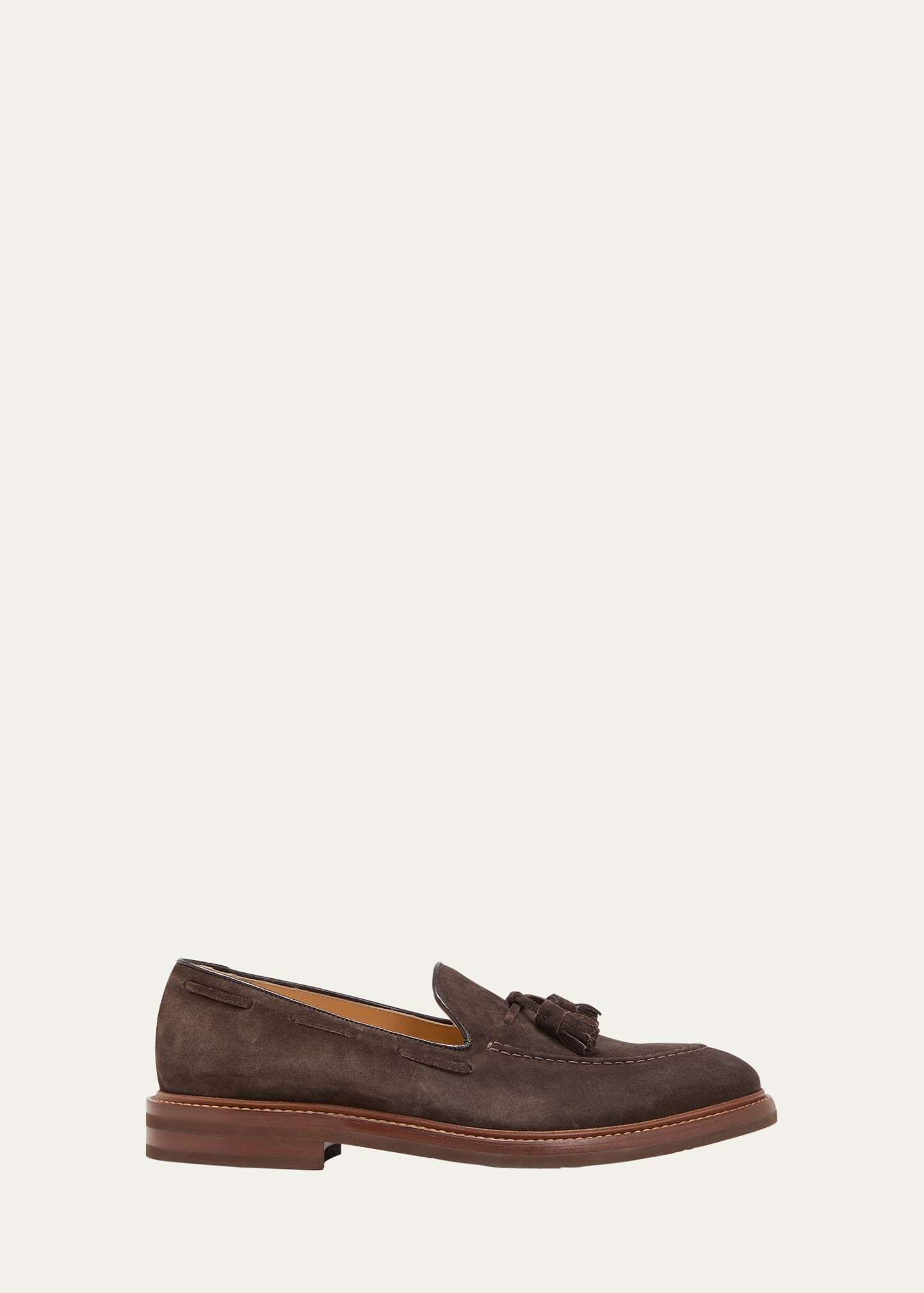 Men's Suede Tassel Loafers - 1