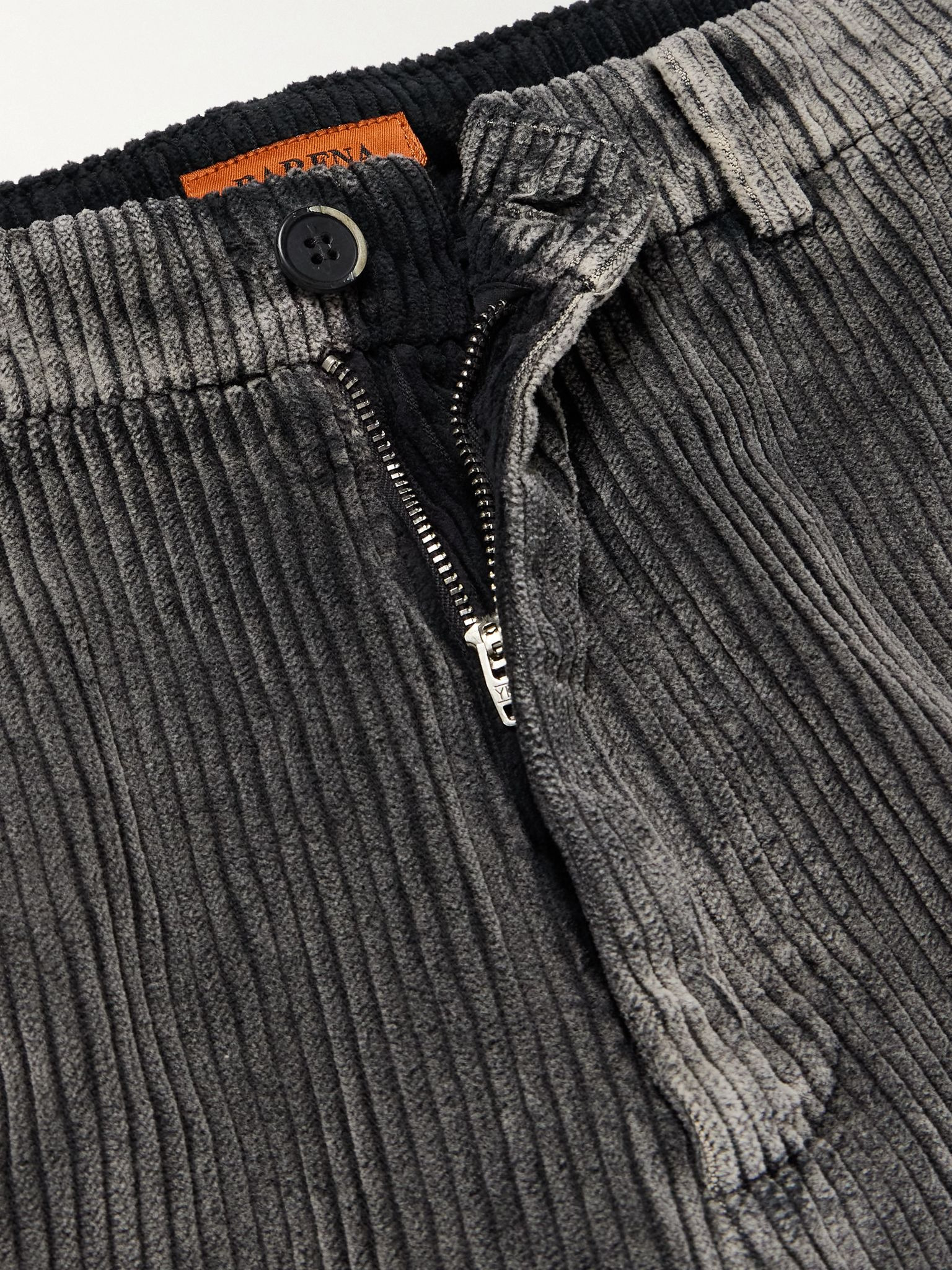 Canasta Straight-Leg Garment-Dyed Cotton-Corduroy Trousers Gray - 6