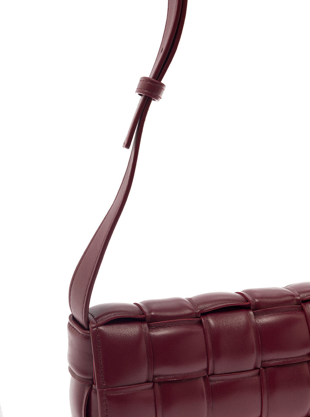 Bottega Veneta Women 'Small Padded Cassette'  Bordeaux Crossbody Bag In Intreccio Nappa Leather Woma - 3