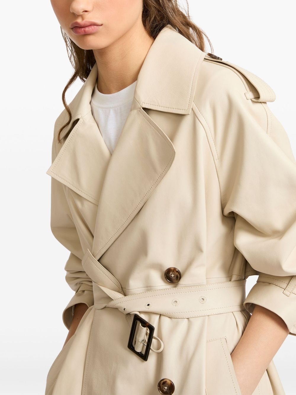 lambskin trench coat - 9