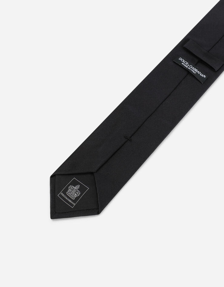 6-cm silk blade tie with metal DG logo - 5