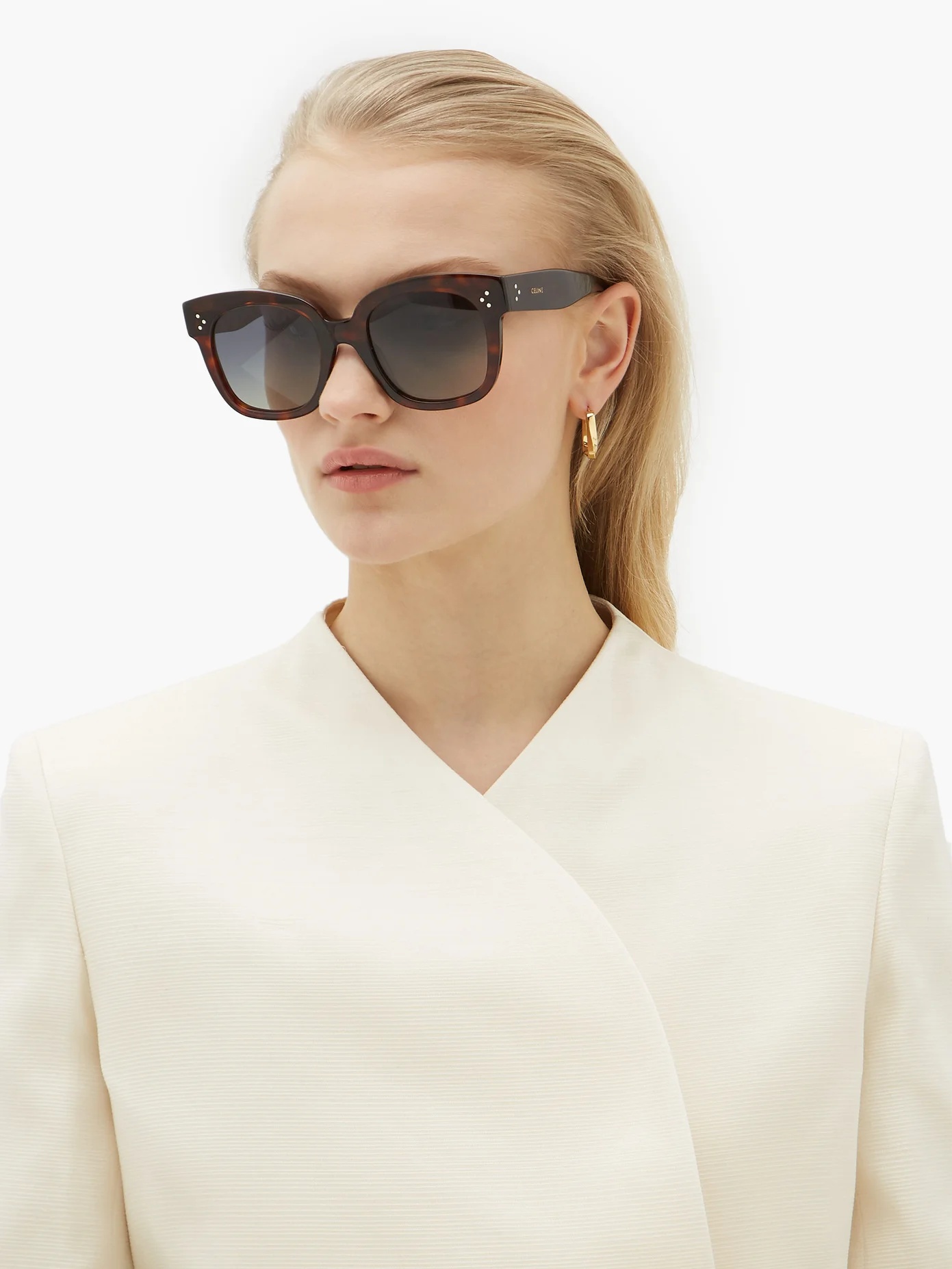 Tortoise-effect square acetate sunglasses - 2