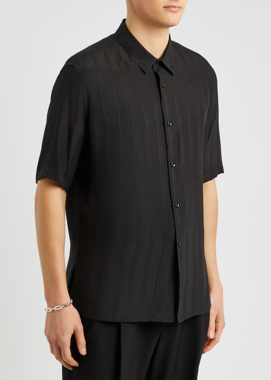 Cassandre logo-jacquard silk shirt - 2