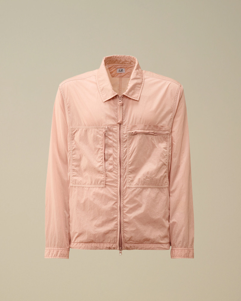 Chrome-R Chest Zip Pockets Overshirt 1