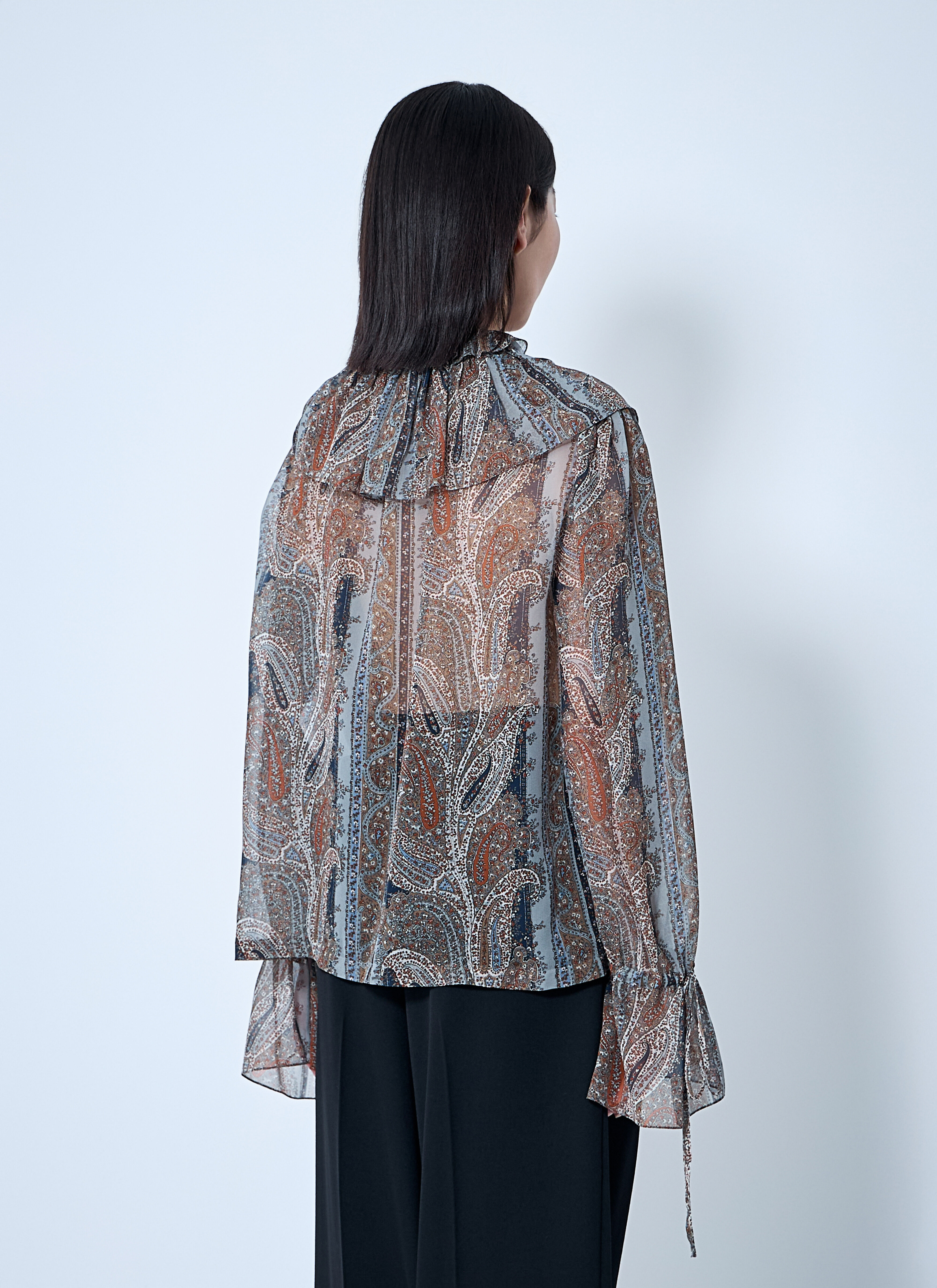 Paisley Silk Georgette Blouse - 4