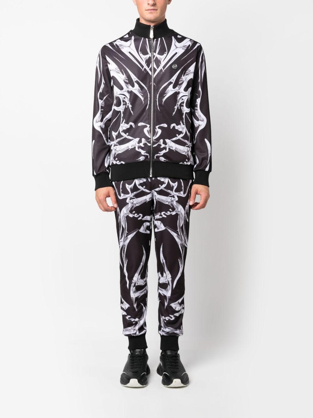 Chrome abstract-pattern track pants - 2