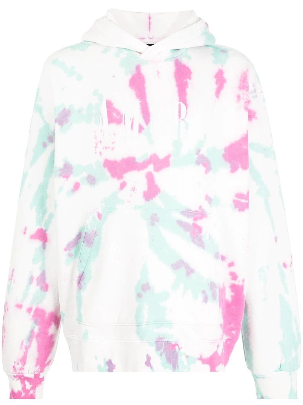 logo-print tie-dye hoodie - 1