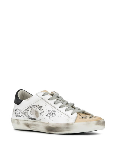 Golden Goose Superstar floral print sneakers outlook