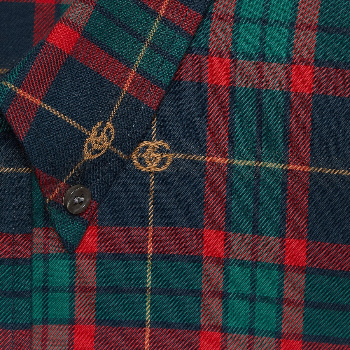Gucci Men Red/Blue Checked Button-Down Shirt In Cotton - 6