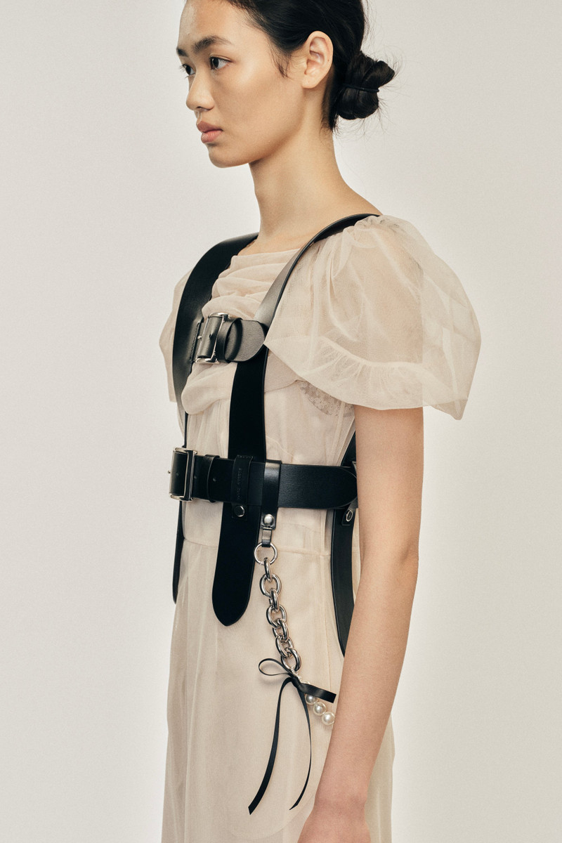 Pearl Chain Leather Harness 3