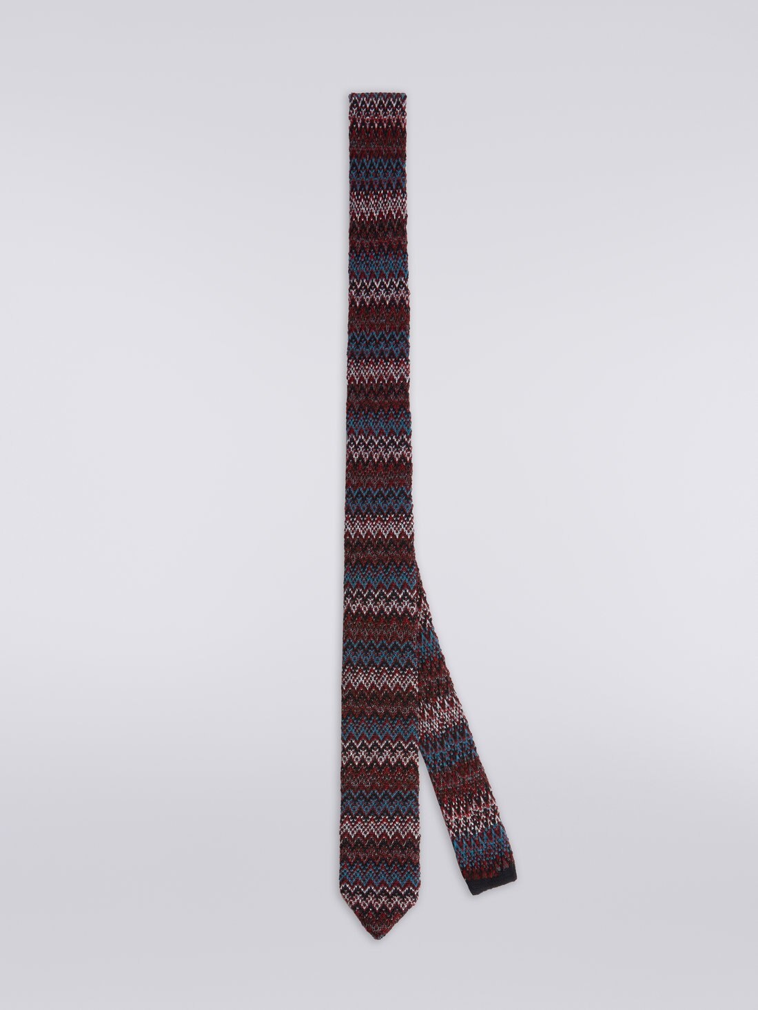 Wool and silk chevron tie - 1