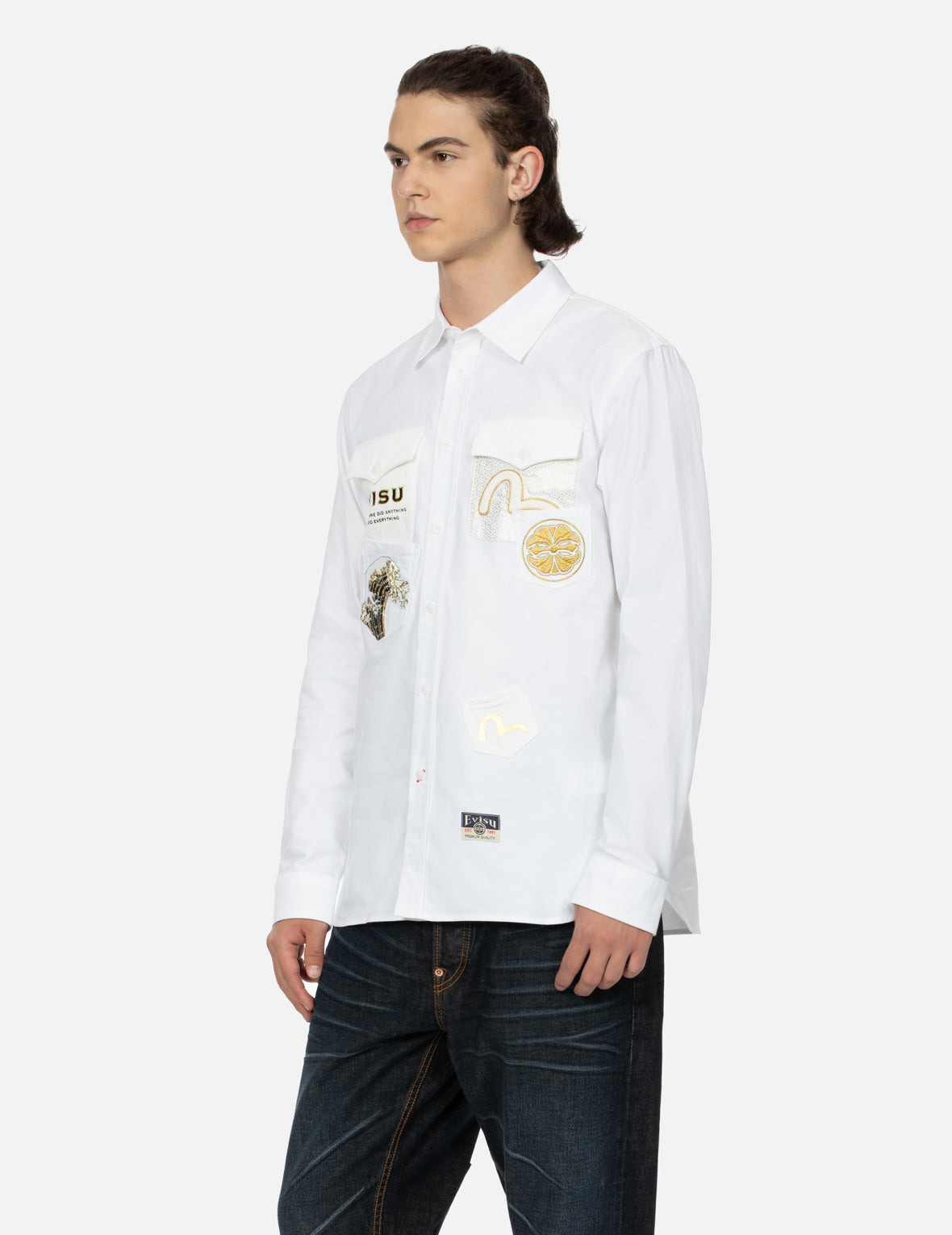 MULTI-POCKET AND LOGO PATCH EMBROIDERED RELAX FIT SHIRT - 7