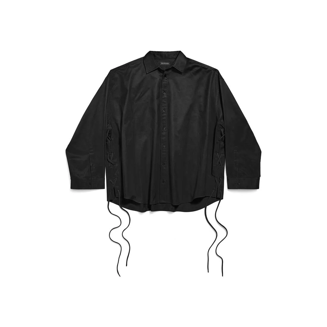 Women's Lace-up Shirt in Black - 1