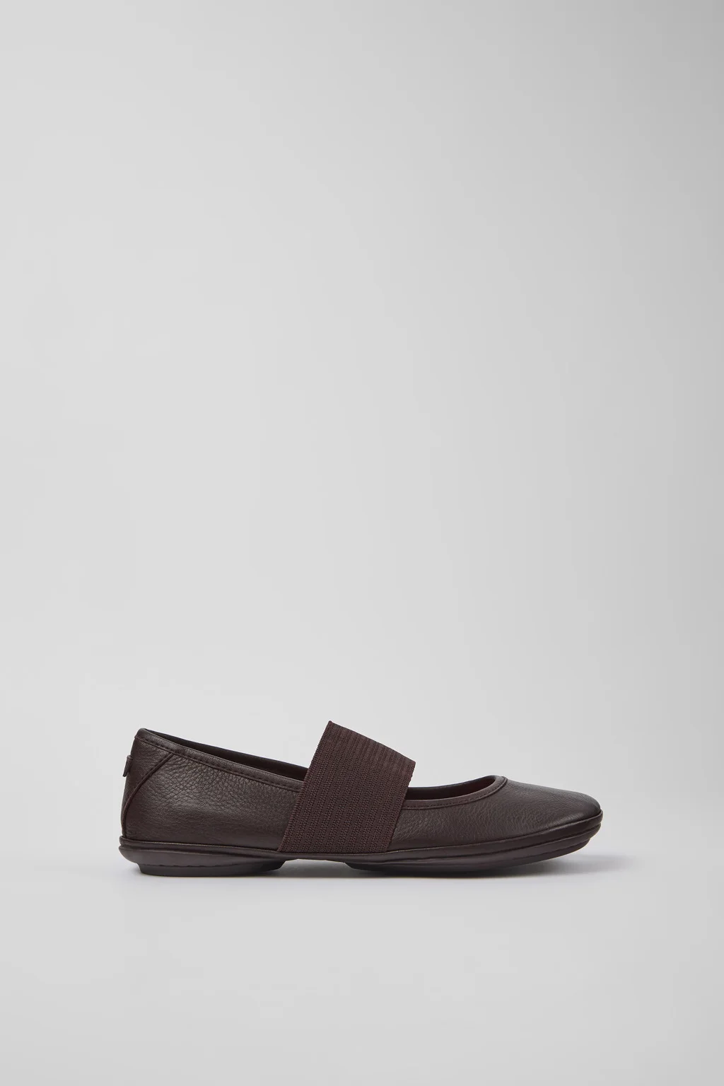 Right Burgundy leather ballerinas for women - 1