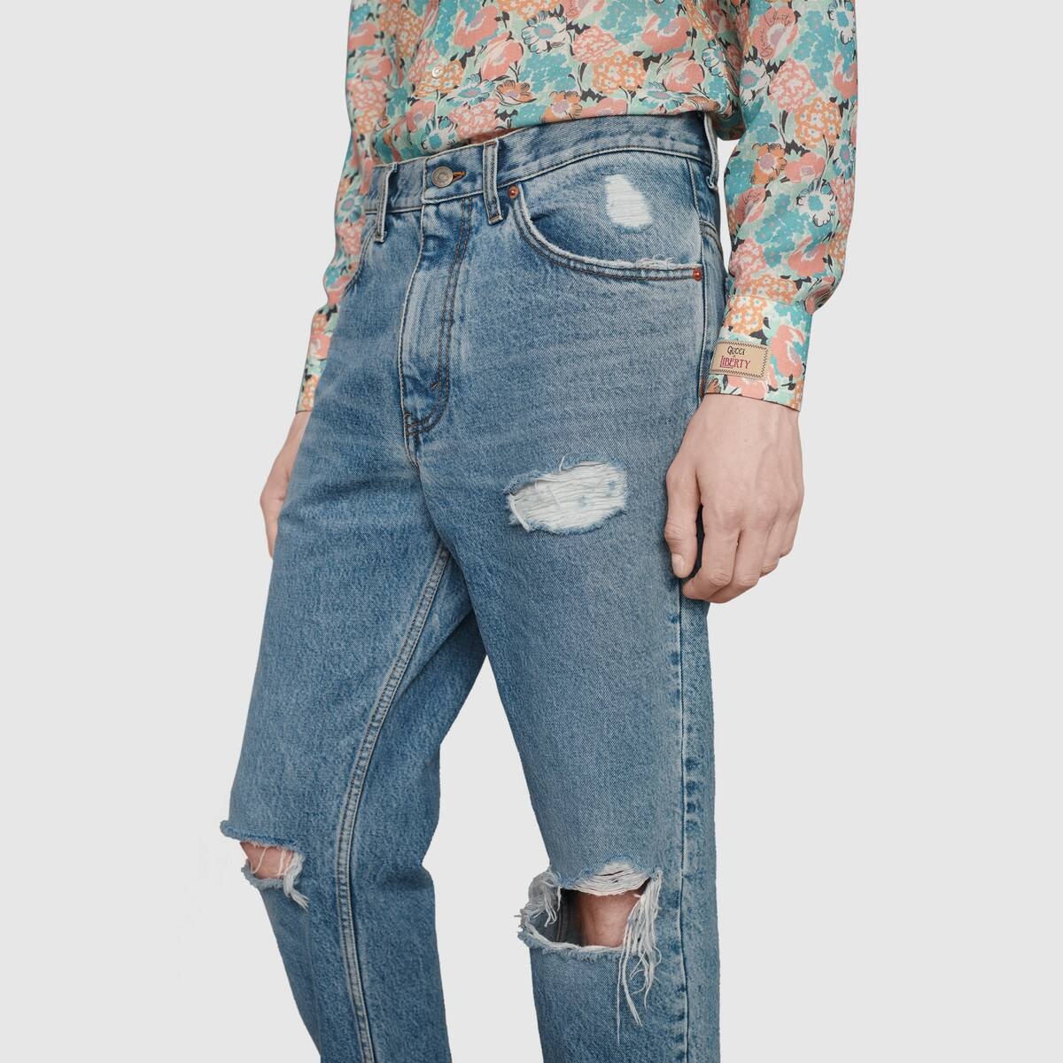 Ripped eco bleached organic denim pant - 6