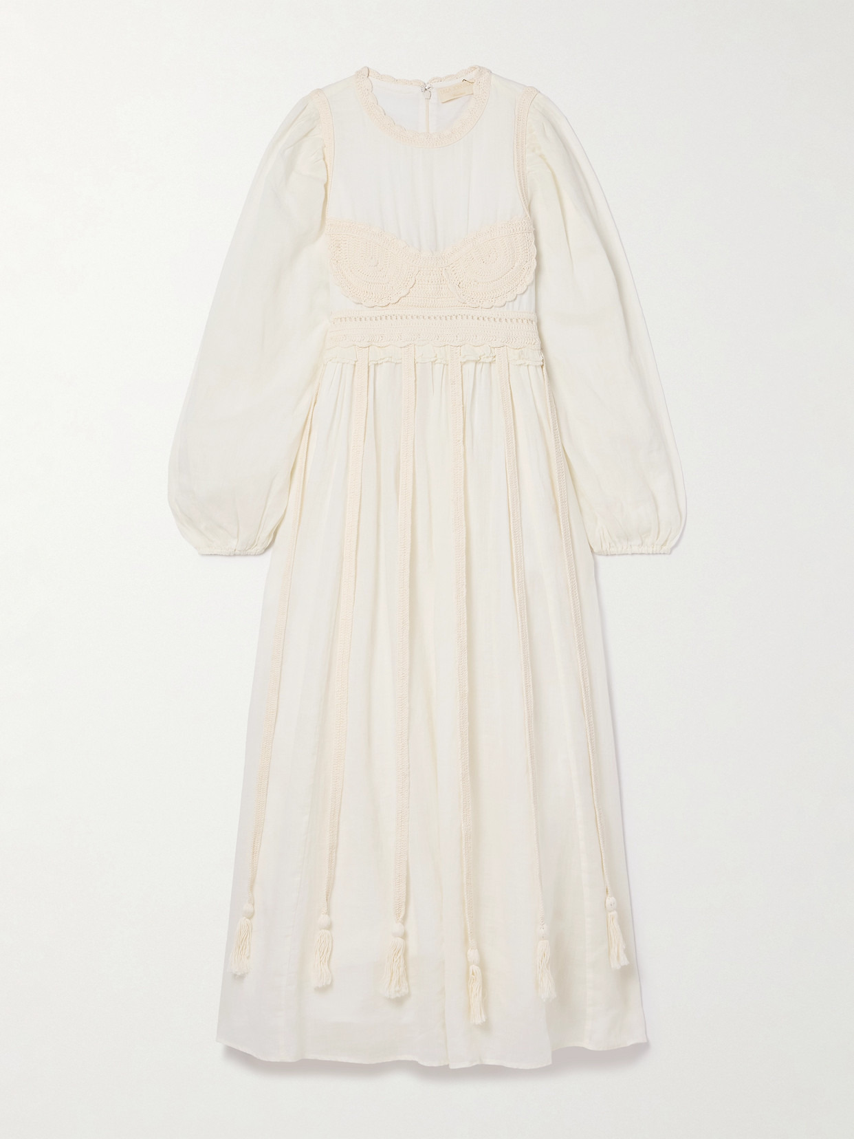 Aviva Knitted Cotton-trimmed Ramie Midi Dress - 1