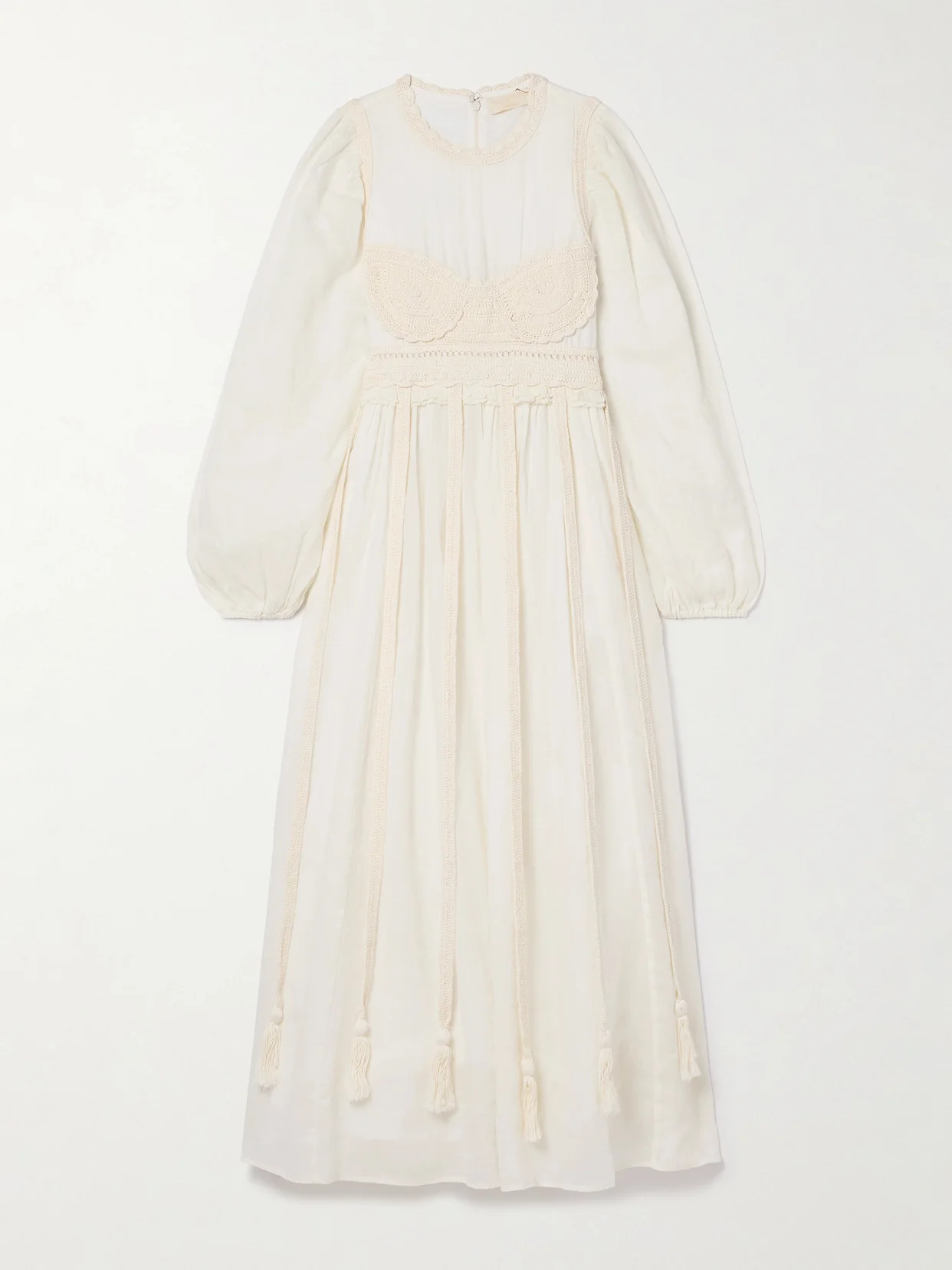 Aviva Knitted Cotton-trimmed Ramie Midi Dress - 1